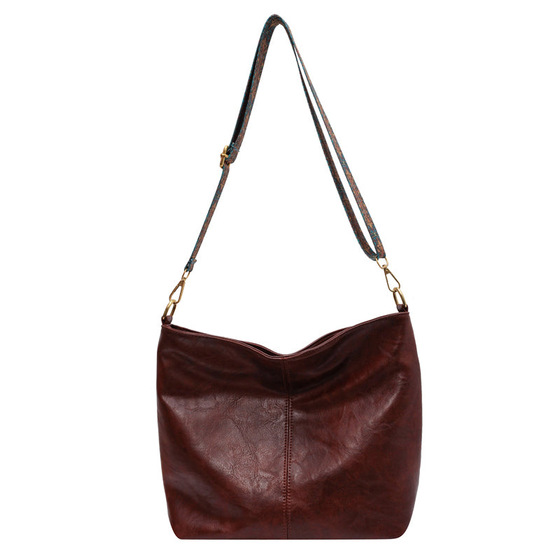 Geometric Strap Hobo Bag, LarCapacity Crossbody Bag, Women's Retro Style Shoulder Bag
