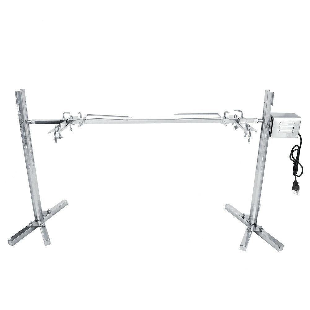 Rotisserie Kit For BBQ  Steel Spit Rod Meat Forks With Electric Motor