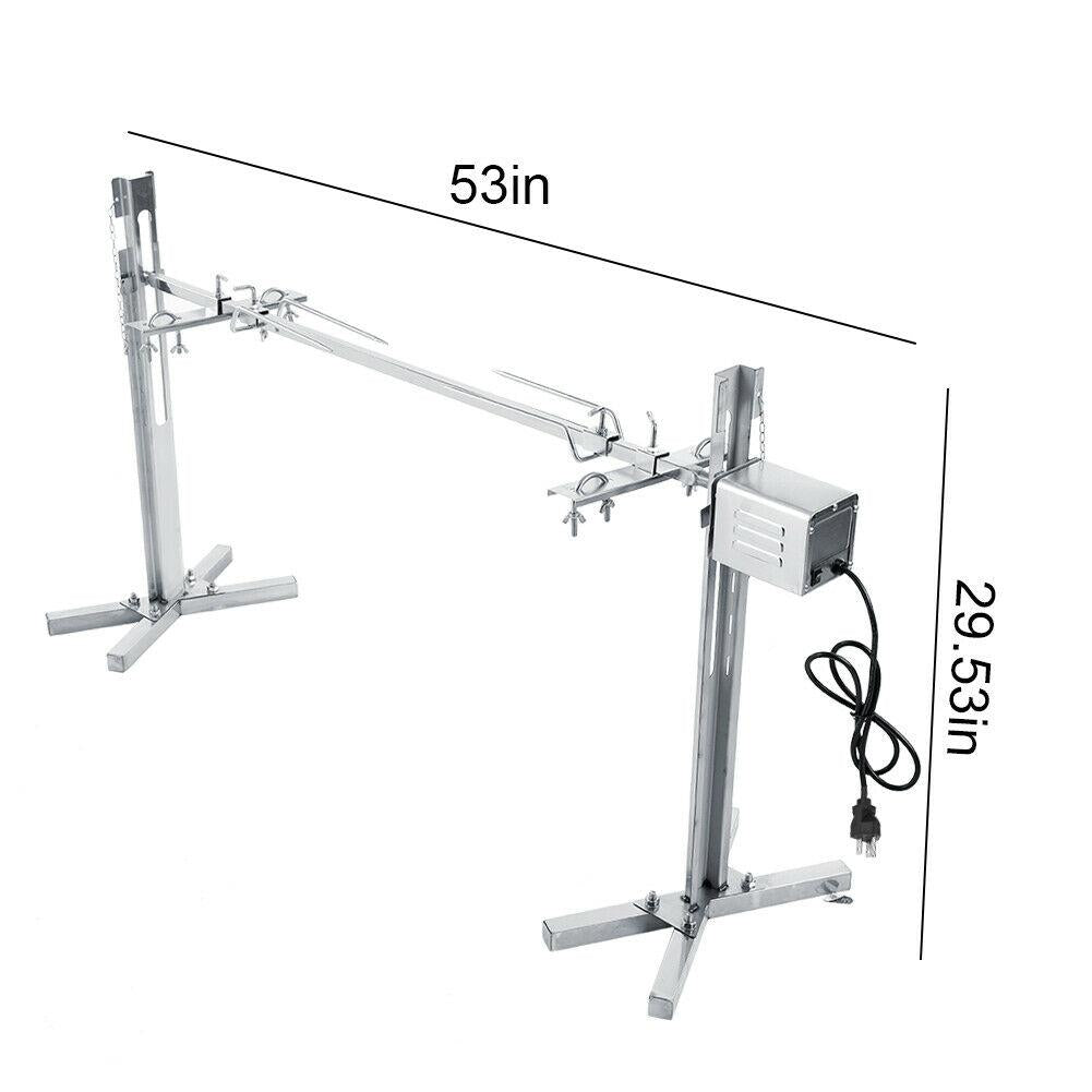 Rotisserie Kit For BBQ  Steel Spit Rod Meat Forks With Electric Motor