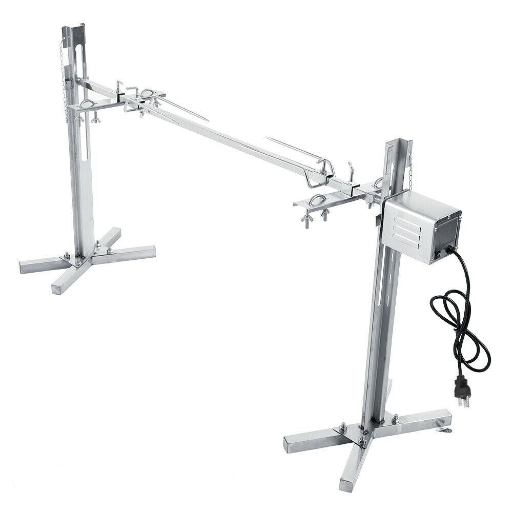 Rotisserie Kit For BBQ  Steel Spit Rod Meat Forks With Electric Motor