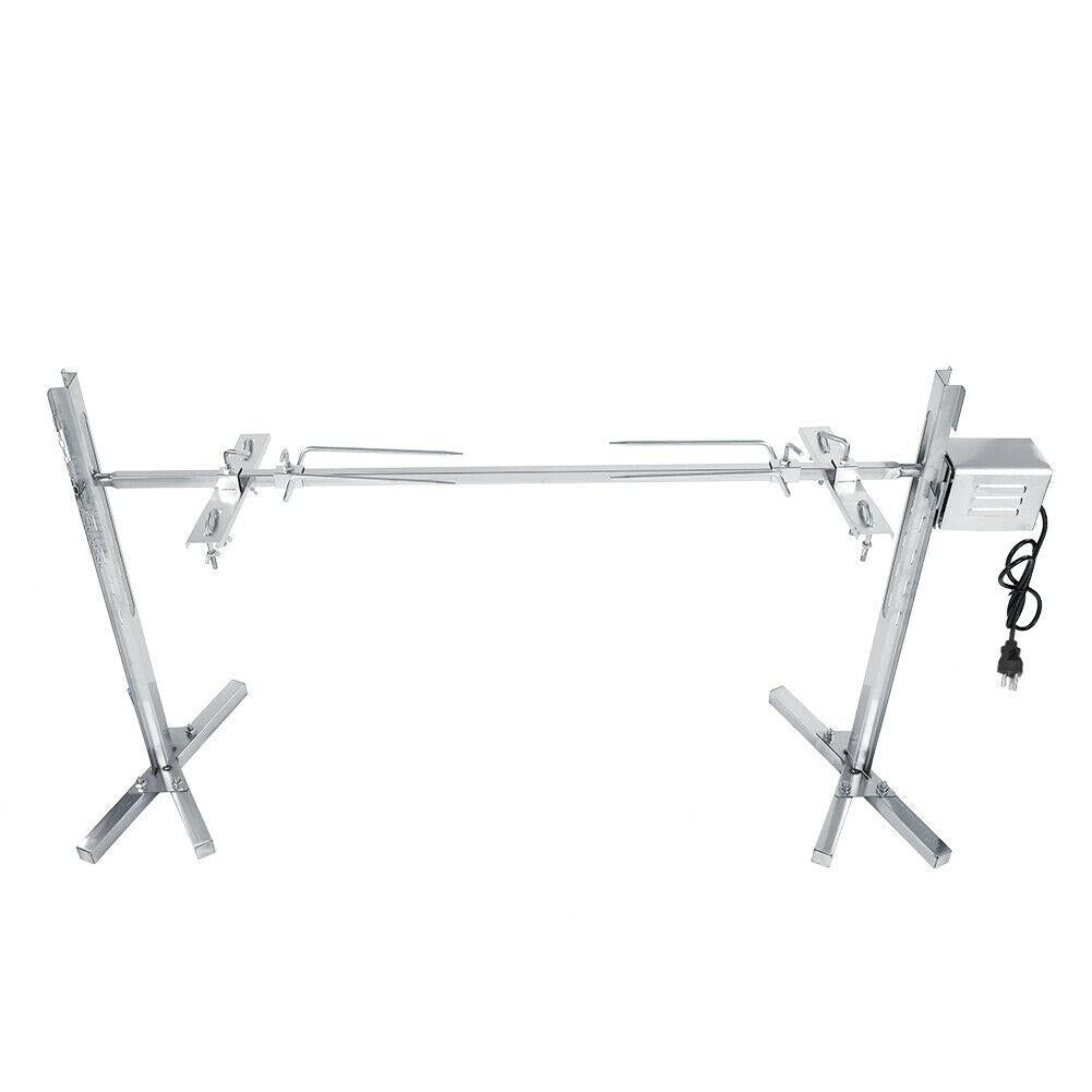 Rotisserie Kit For BBQ  Steel Spit Rod Meat Forks With Electric Motor