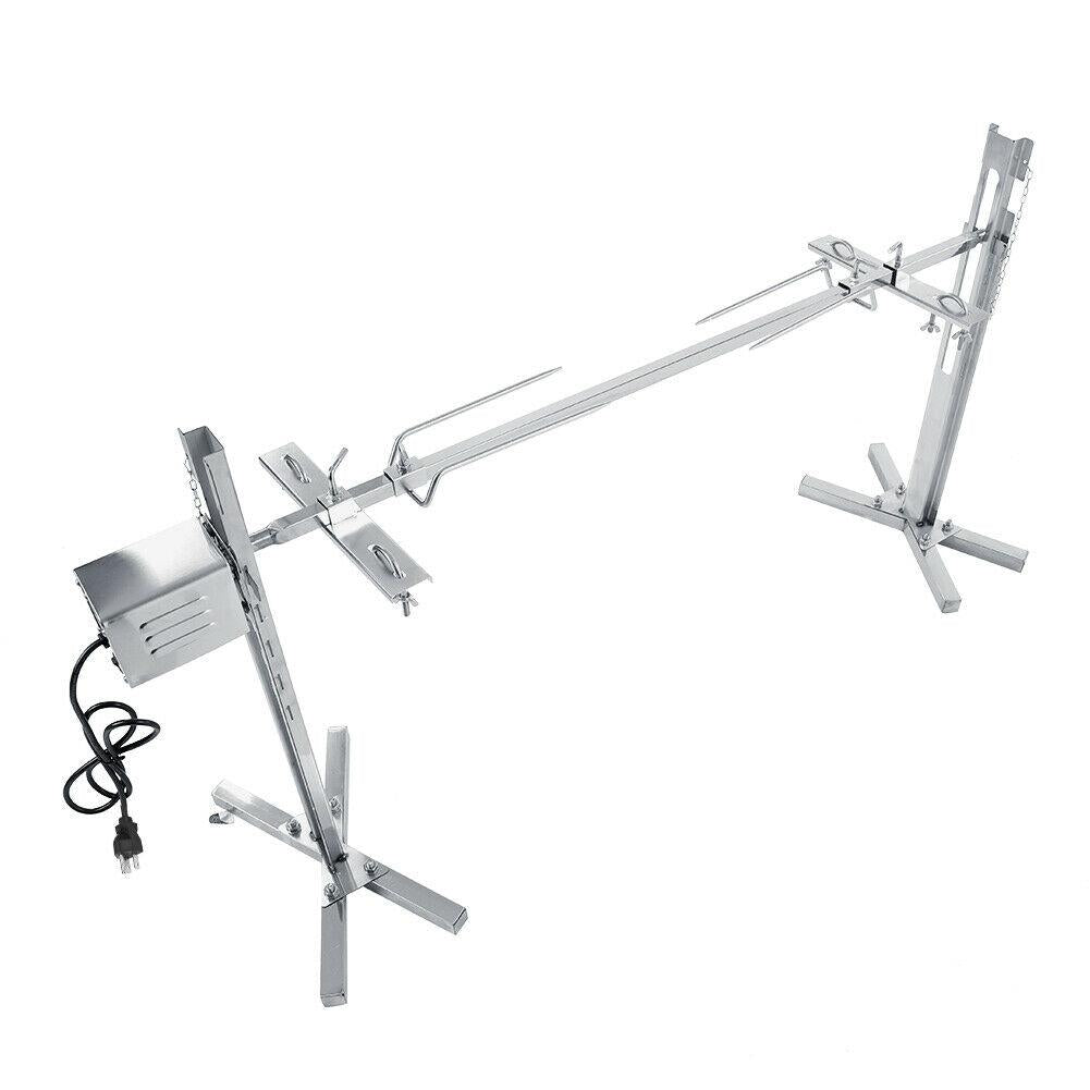 Rotisserie Kit For BBQ  Steel Spit Rod Meat Forks With Electric Motor