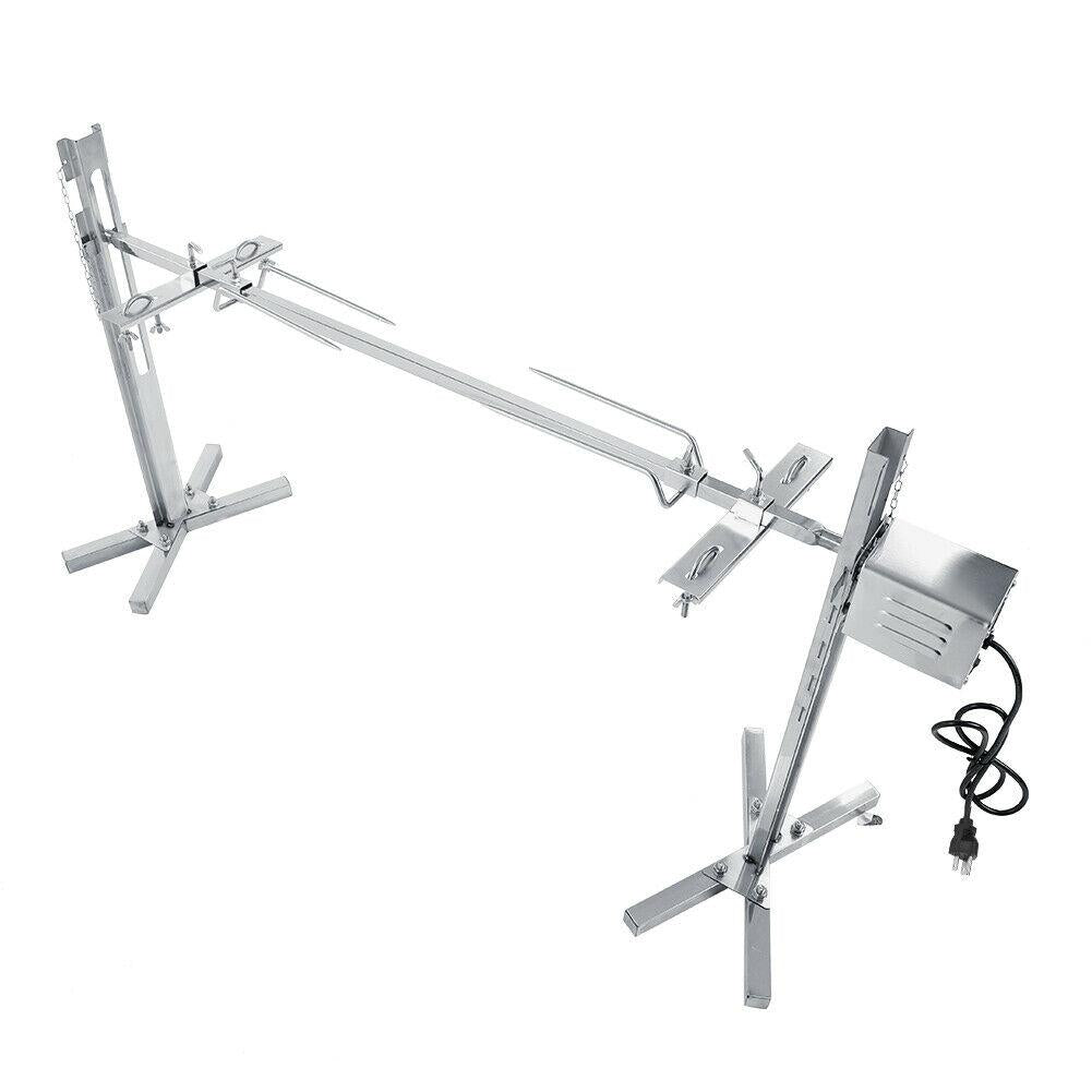 Rotisserie Kit For BBQ  Steel Spit Rod Meat Forks With Electric Motor