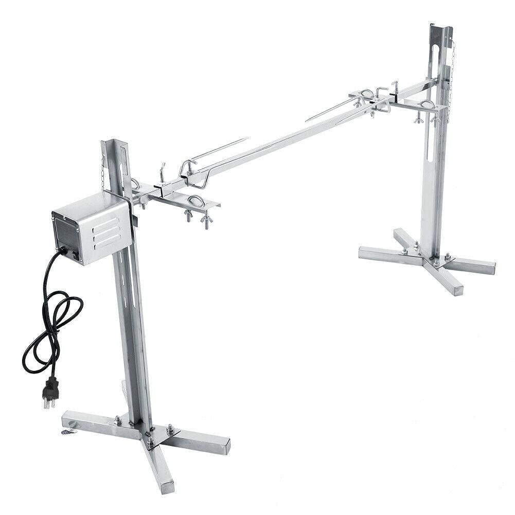 Rotisserie Kit For BBQ  Steel Spit Rod Meat Forks With Electric Motor