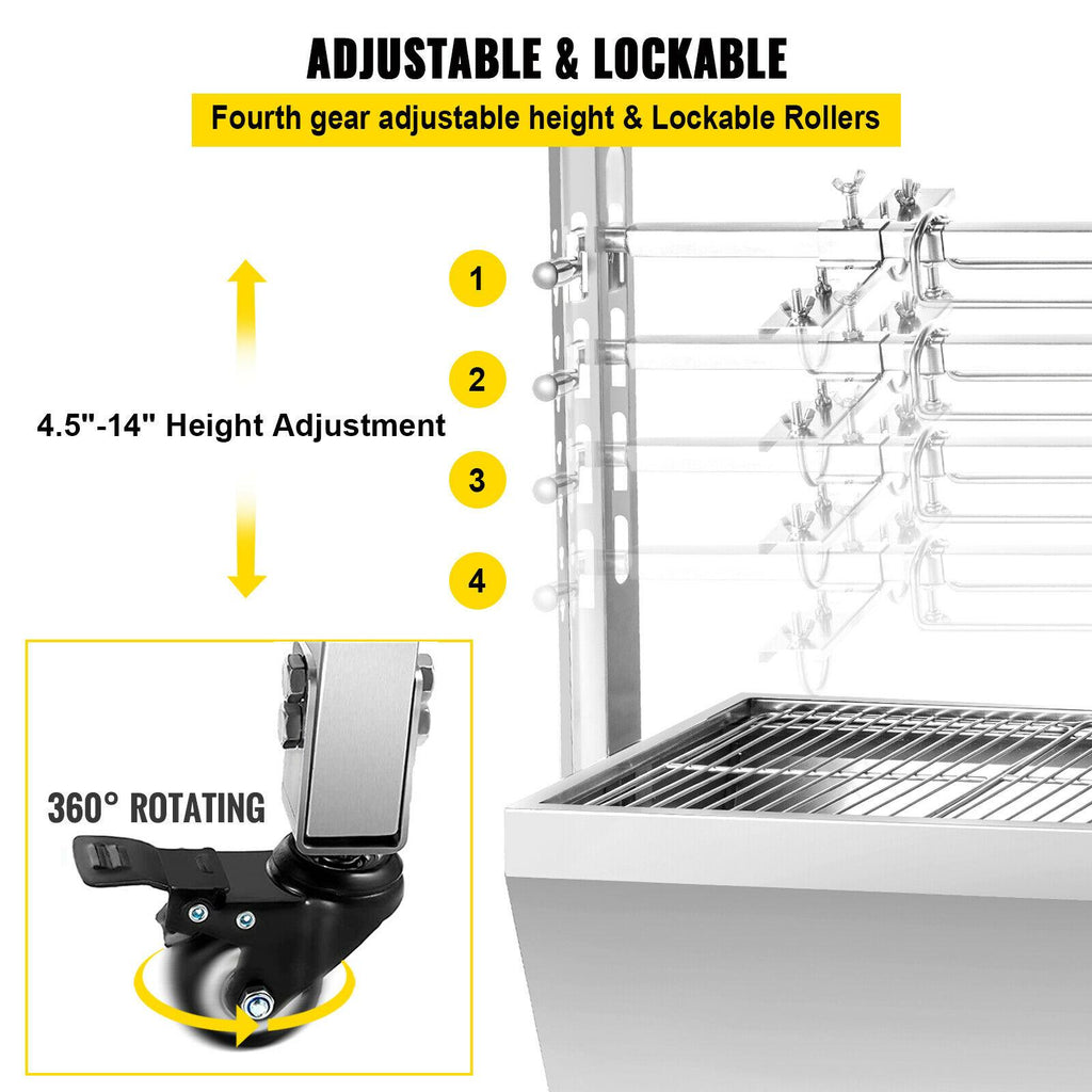 25W 132 Lbs  Lamb BBQ Roaster Rotisserie Spit Pig Goat Trotter Electric