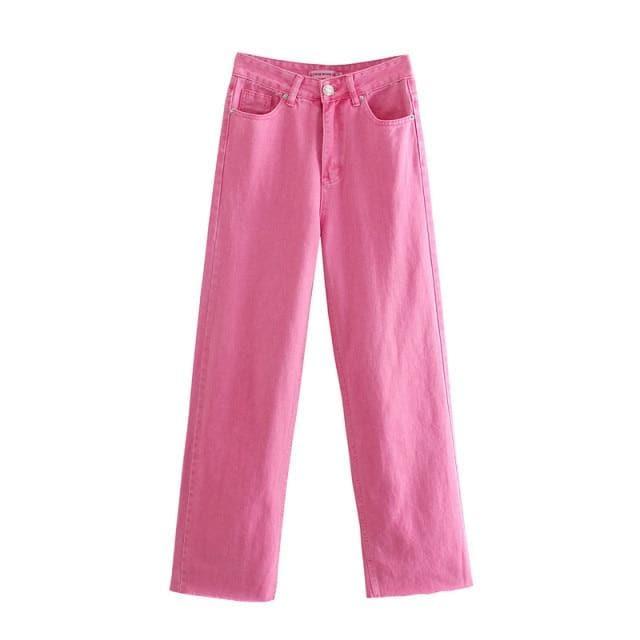 casual high waist summer denim pants