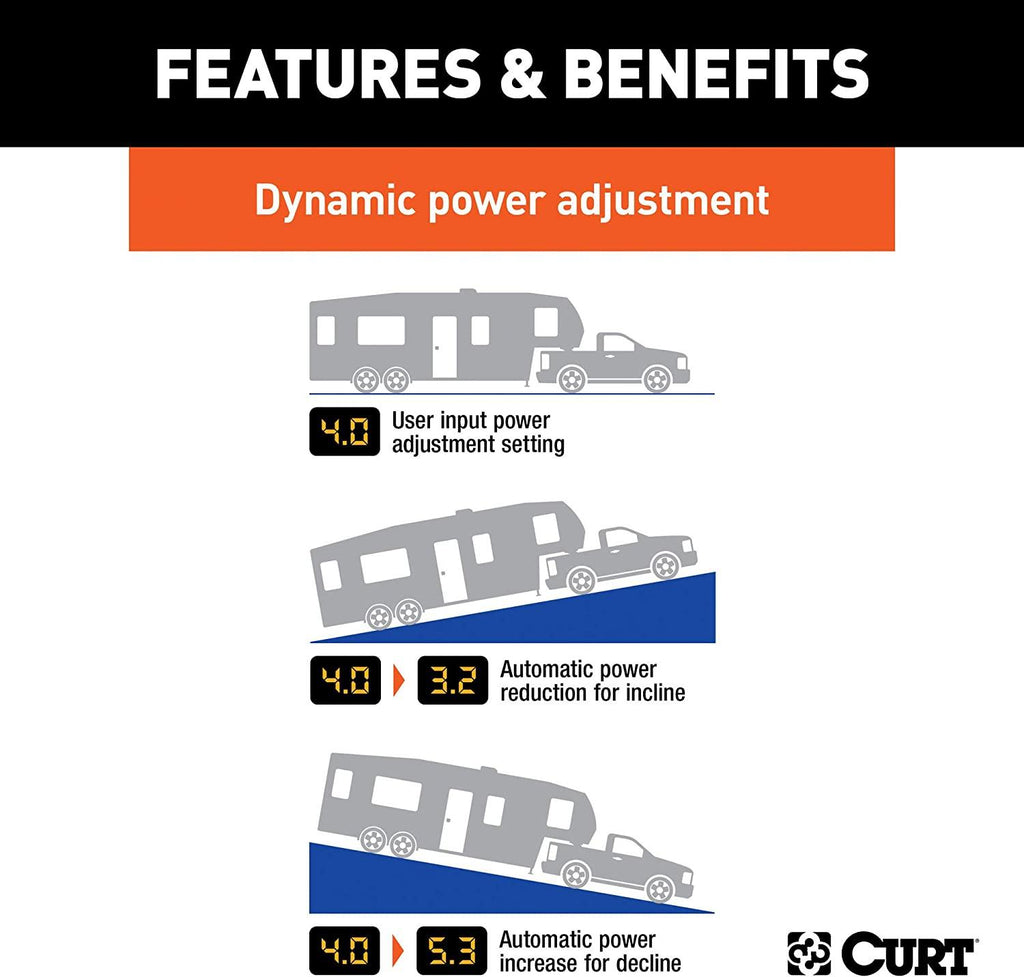CURT 51170 Spectrum Original Equipment Style, Integrated Electric Trailer Brake Controller, Proportional