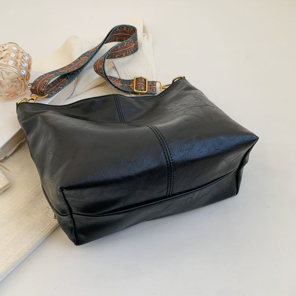 Geometric Strap Hobo Bag, LarCapacity Crossbody Bag, Women's Retro Style Shoulder Bag