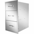 Outdoor Kitchen Drawers 17x23x24.5 Inch BBQ Island  Steel Triple/3,New