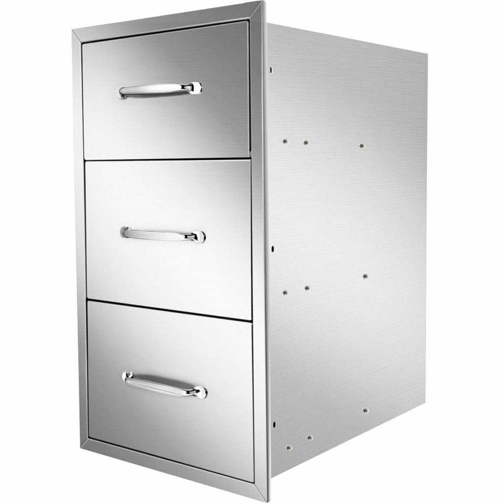 Outdoor Kitchen Drawers 17x23x24.5 Inch BBQ Island  Steel Triple/3,New