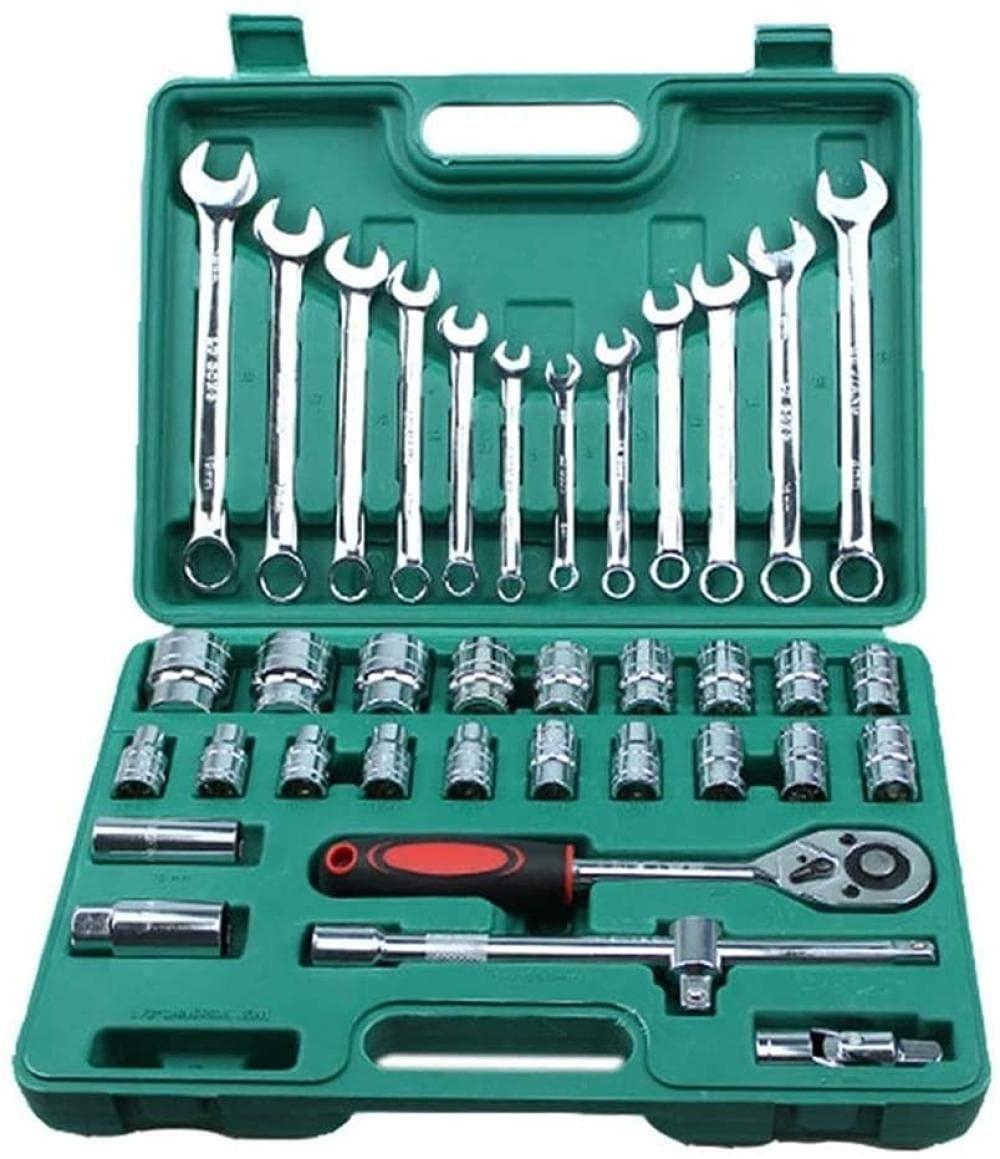 Wrench 37pcs Car Repair Torque Wrench Tool Combination Tool Set Mechanics Hand Tool Kits Ratchet Socket Spanner Household Universal Hand Tools