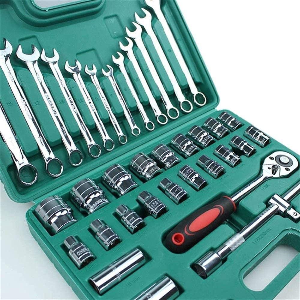 Wrench 37pcs Car Repair Torque Wrench Tool Combination Tool Set Mechanics Hand Tool Kits Ratchet Socket Spanner Household Universal Hand Tools