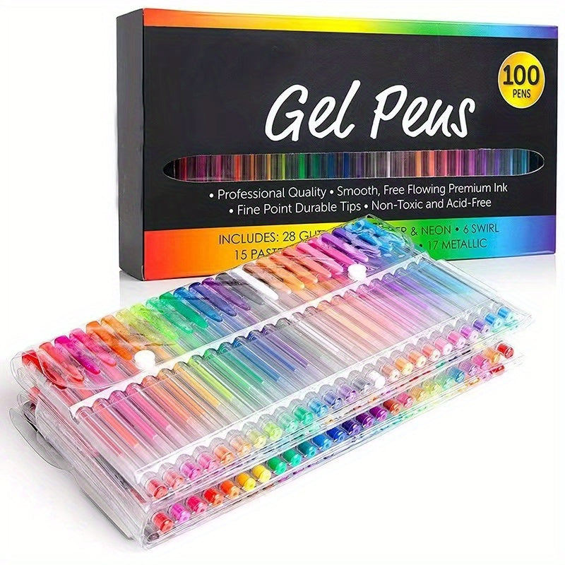8/24/36/48/60/100pcsGelmushta Gel Pens Unique Colors (No Duplicates) Set For Adult Coloring Books Drawing With Case