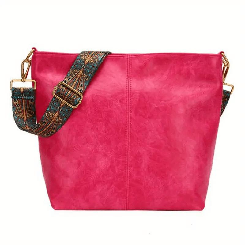 Geometric Strap Hobo Bag, LarCapacity Crossbody Bag, Women's Retro Style Shoulder Bag