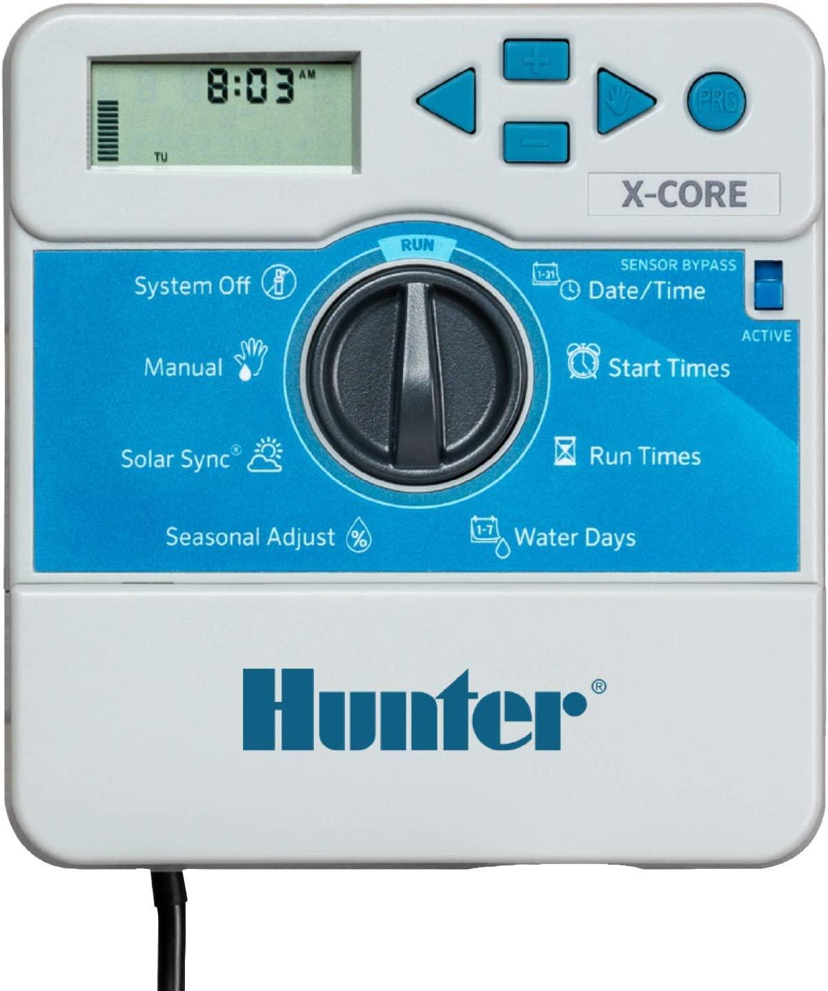 Hunter Sprinkler XC400I X-Core 4-Station Indoor Irrigation Controller, Small, Gray