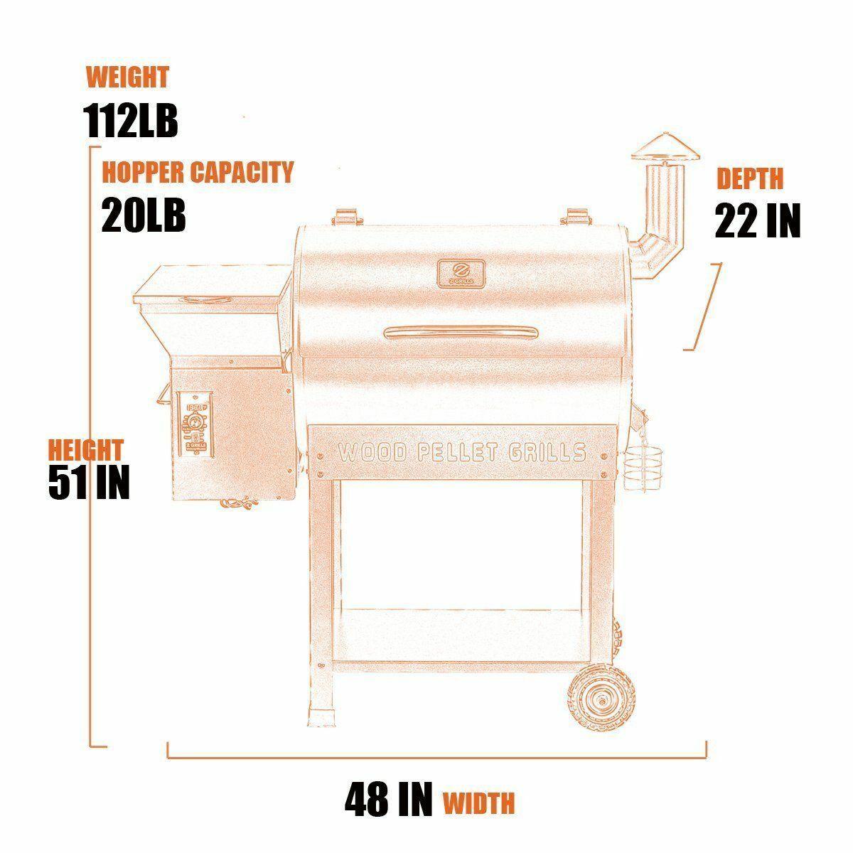 Pellet Grill BBQ Smoker Outdoor Coowith Folding Shelf & Cover