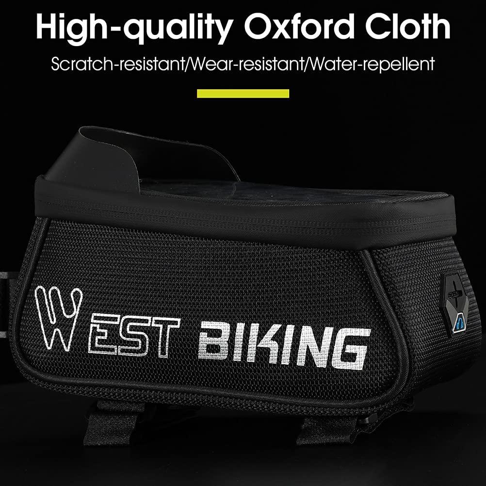 Abaodam 6 pcs Bike Upper Tube Bag Waterproof Bike Pouch Front Frame Bag Bike Accessory