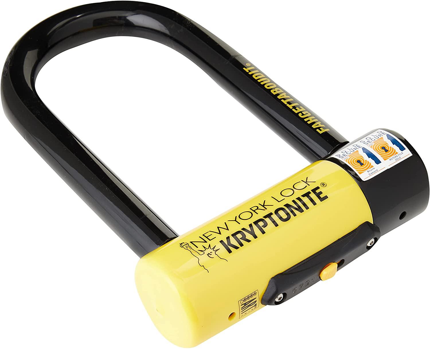Kryptonite New York Lock Fahgettaboutit Mini 18mm U-Lock Bicycle Lock , Black