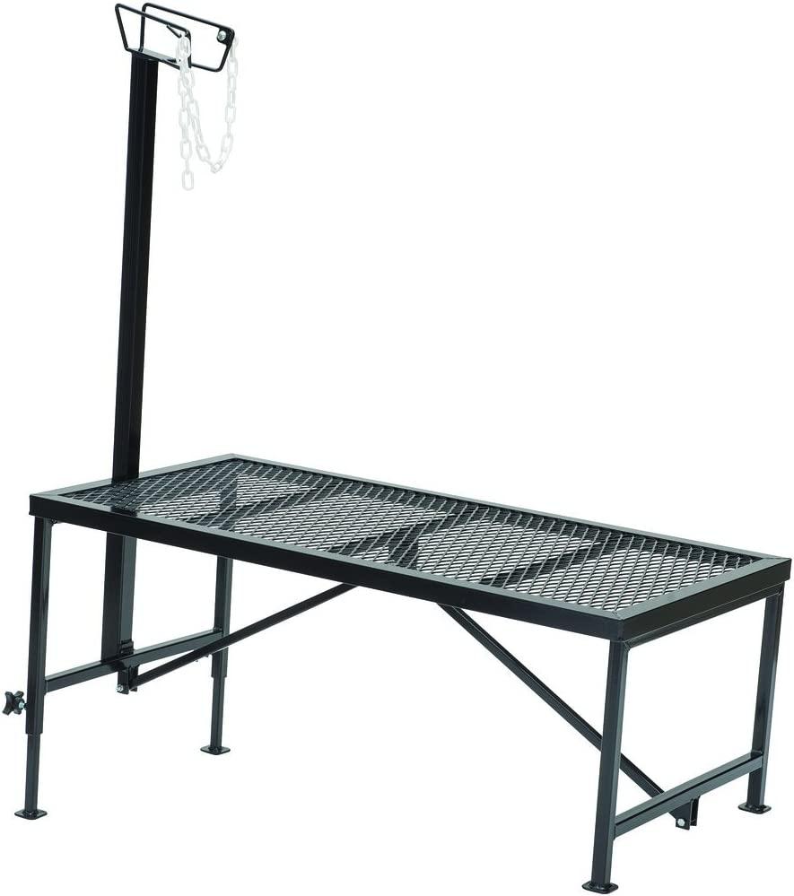 Weaver Leather Livestock Steel Trim Stand - Adjustable and Durable Trimming Stand for Sheep, Goats, and Other Livestock - Wire Headpiece Holds Animals in Place During Grooming, Black