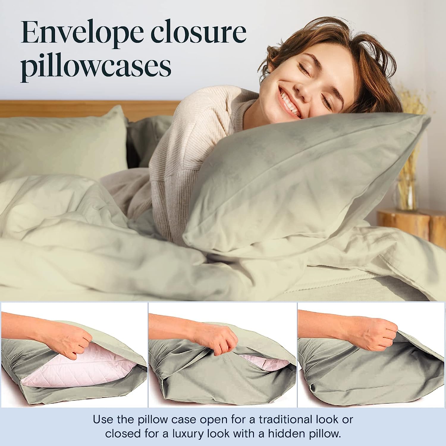 LuxClub 6 PC Queen Sheet Set Bamboo Sheets Deep Pockets 18" Eco Friendly Wrinkle Free Cooling Sheets Machine Washable Hotel Bedding Silky Soft - Light Taupe Queen