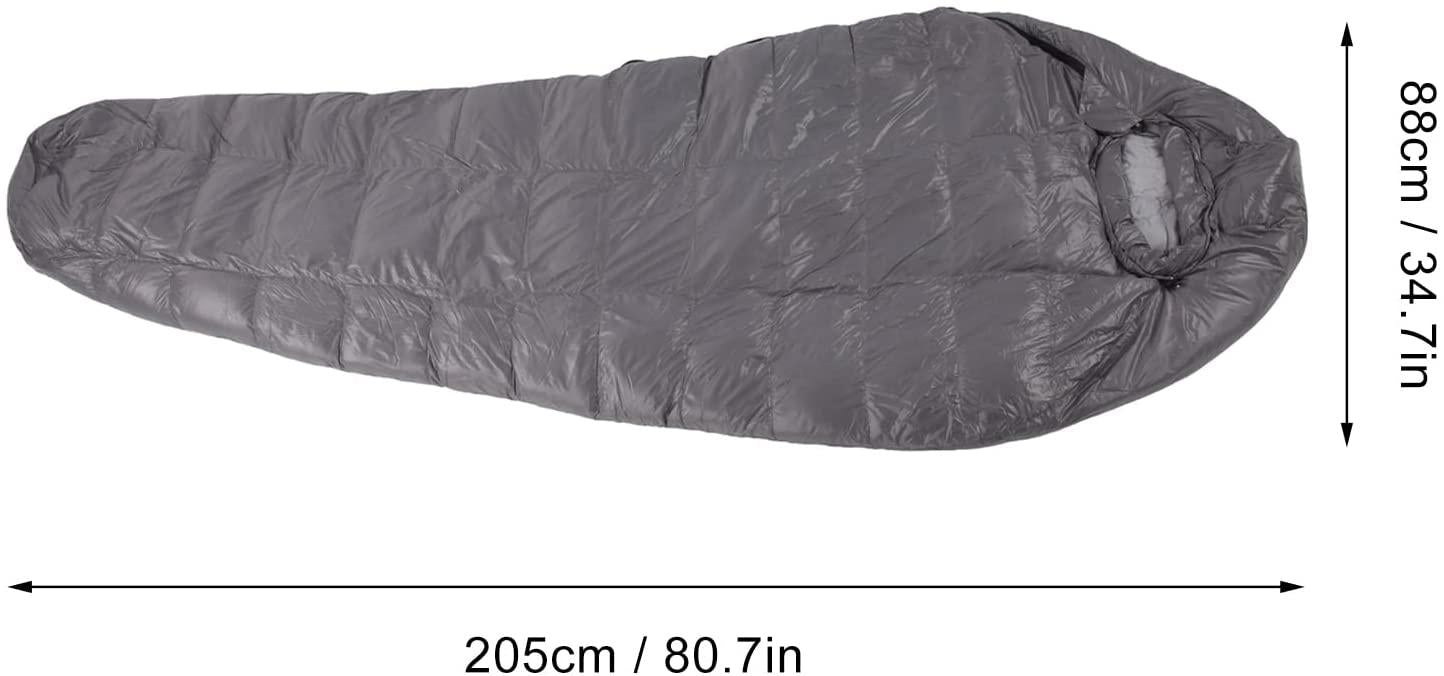 Cold Weather Sleeping Pack, Mummy Sleeping Bag Zipper Closure Skin Friendly for Camping for Hiking