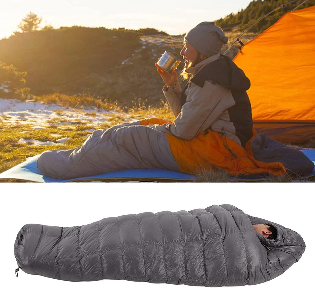 Mummy Sleeping Bag, Soft Winter Sleeping Pack Warm Skin Friendly Lightweight Zipper Closure for Camping for Hiking
