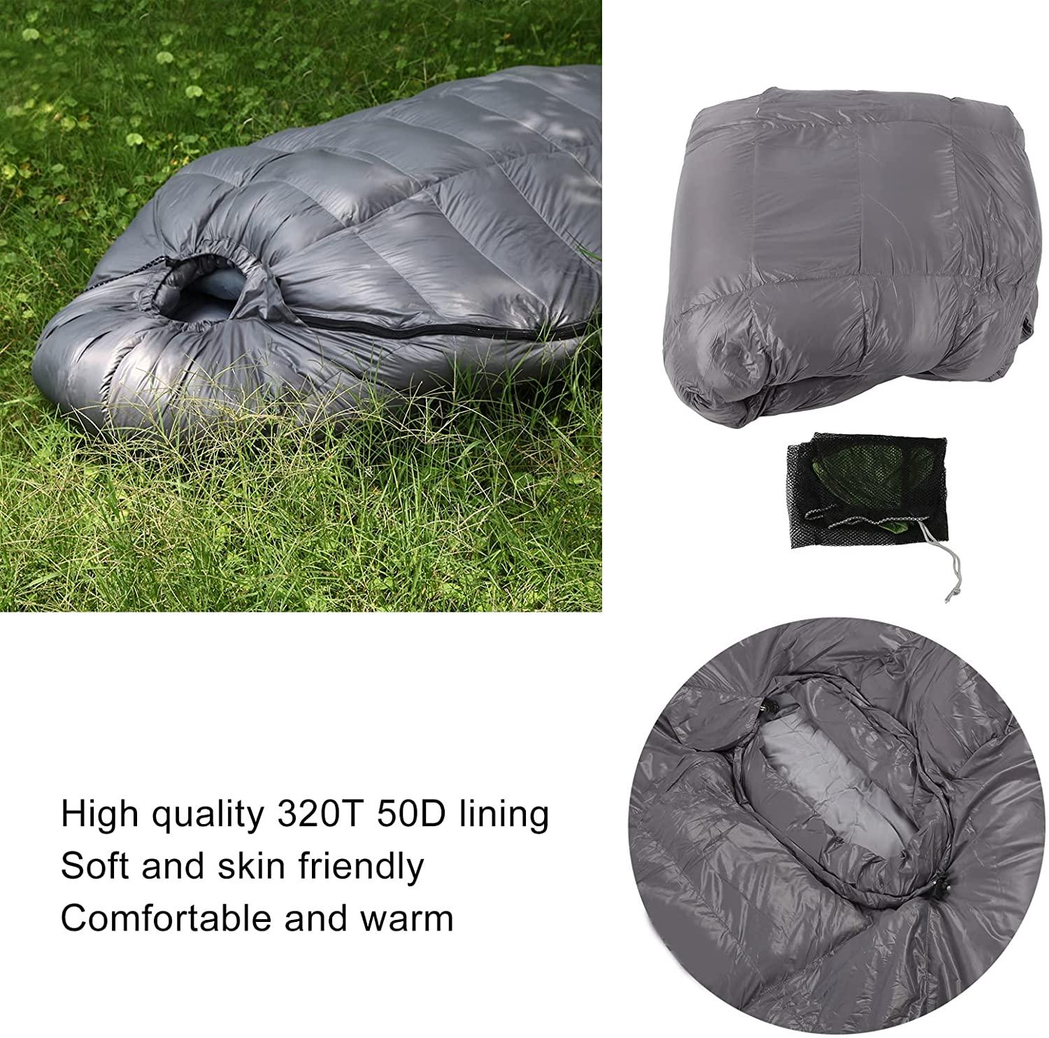 Mummy Sleeping Bag, Soft Winter Sleeping Pack Warm Skin Friendly Lightweight Zipper Closure for Camping for Hiking