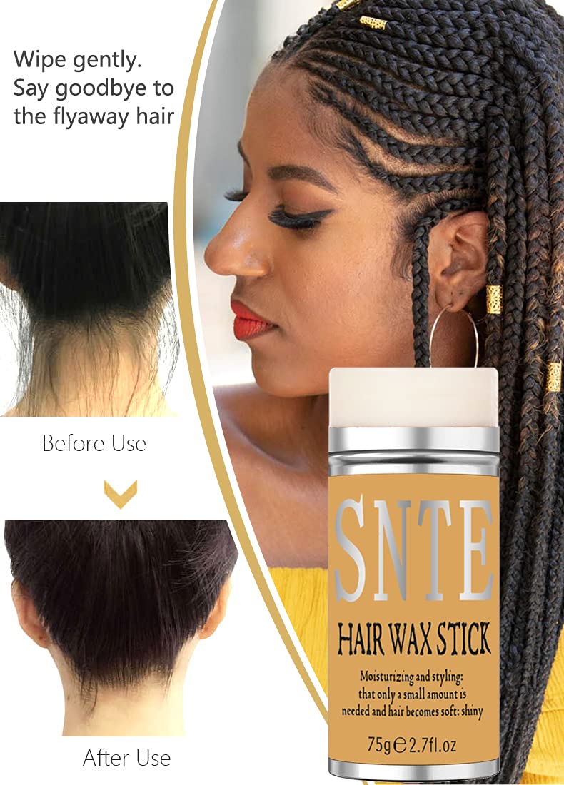 Samnyte Hair Wax Stick, Wax Stick for Hair Slick Stick, Hair Wax Stick for Flyaways Hair Gel Stick Non-greasy Styling Cream for Fly Away &amp; Edge Control Frizz Hair 2.7 Oz