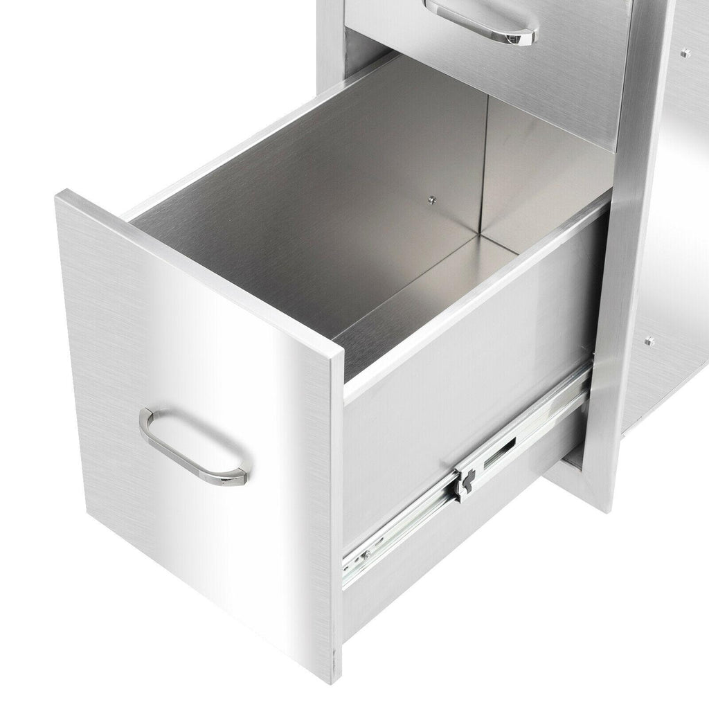 Steel BBQ Double Door Drawer Access Outdoor Kitchen 20x13x20"