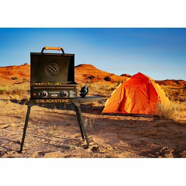 22" Griddle with Hood, Foldable Legs, Adapter Hose Tabletop Versatile