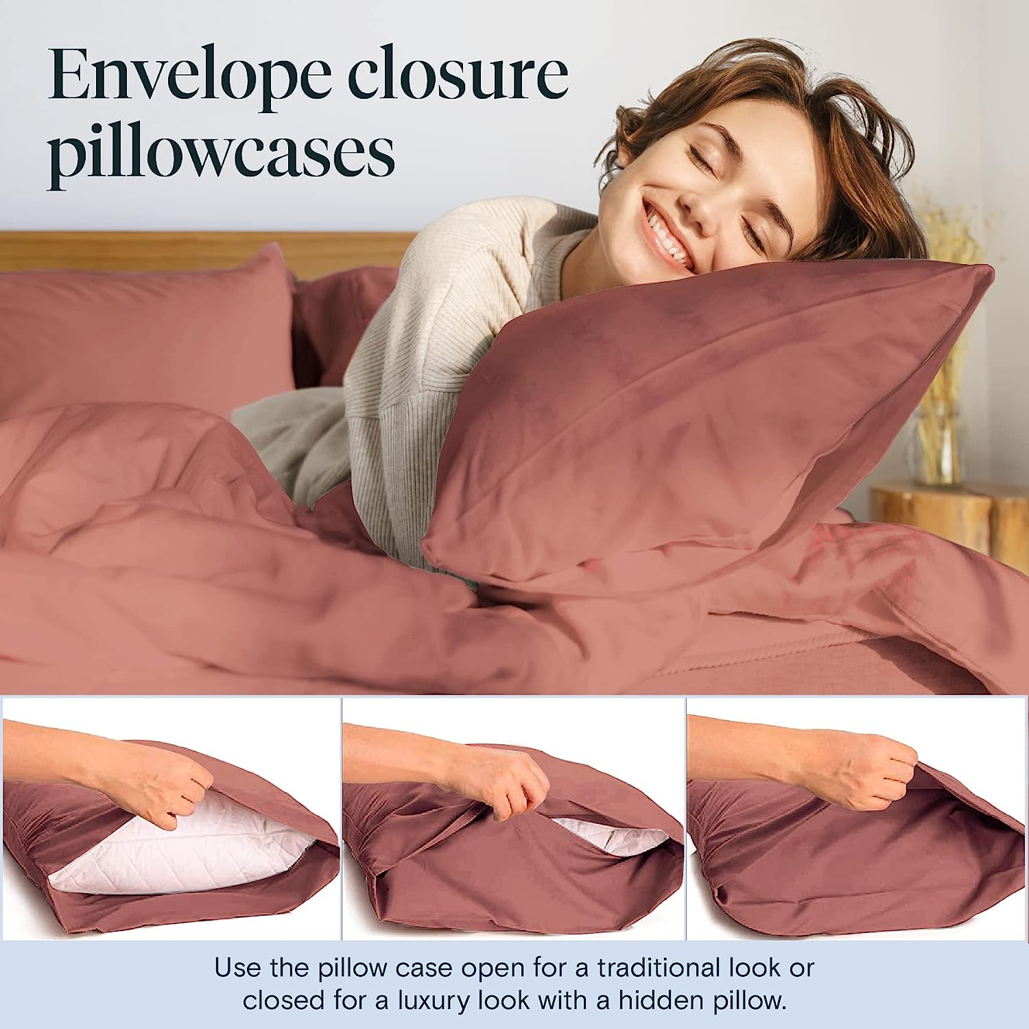 LuxClub 6 PC King Size Sheet Set Bamboo Sheets Deep Pockets 18" Eco Friendly Wrinkle Free Cooling Sheets Machine Washable Hotel Bedding Silky Soft - Salmon Pink King