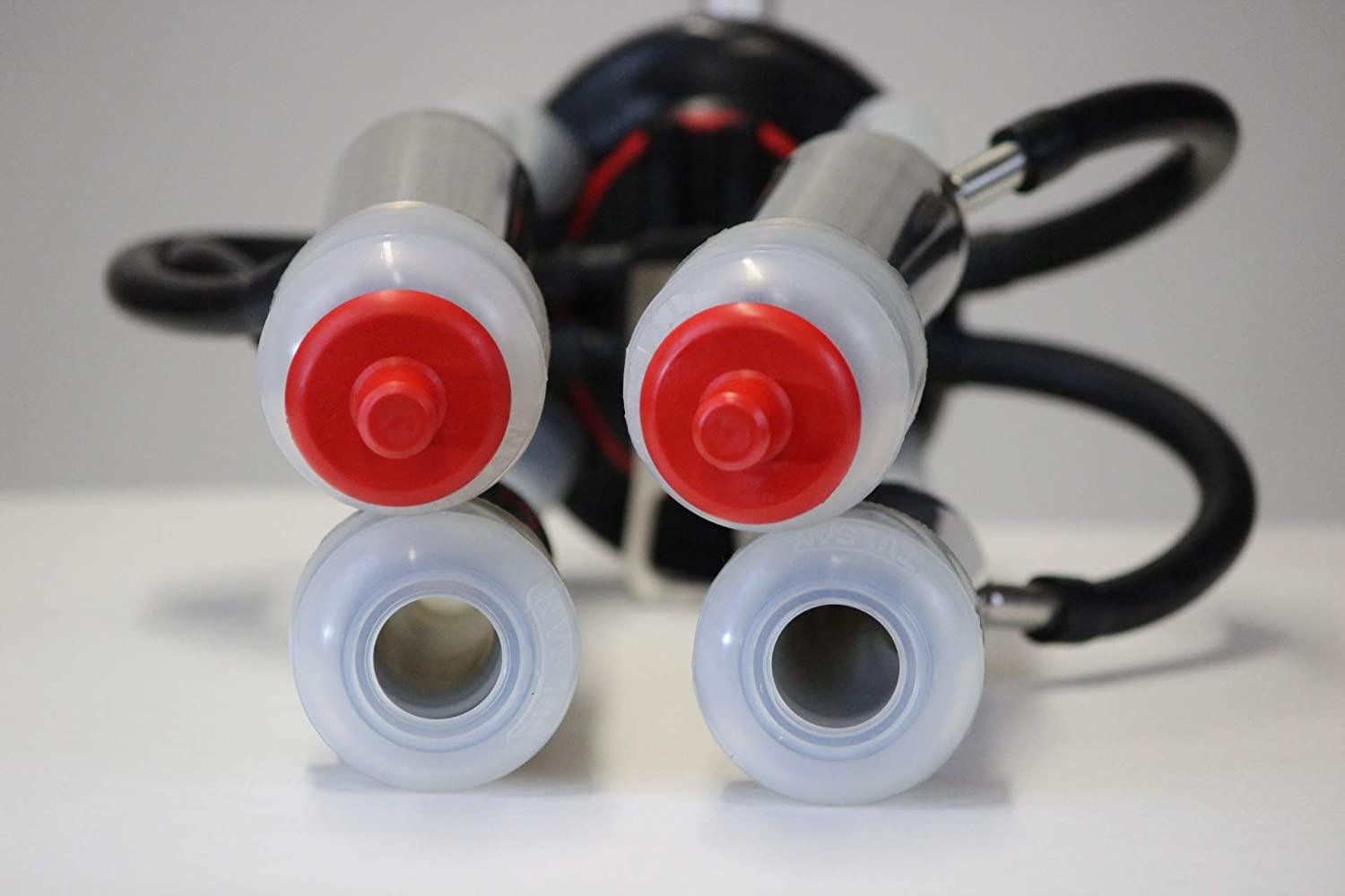 Melasty, Cow Milker Claw Cluster Complete with 240cc MilClaw, 4 Silicone Liners, 4  Steel Shells, 4 Air Tubes, 2 Blind Stoppers, 2 Caps and 2 Plugs. Milk 2, 3 or 4 teats at a time!