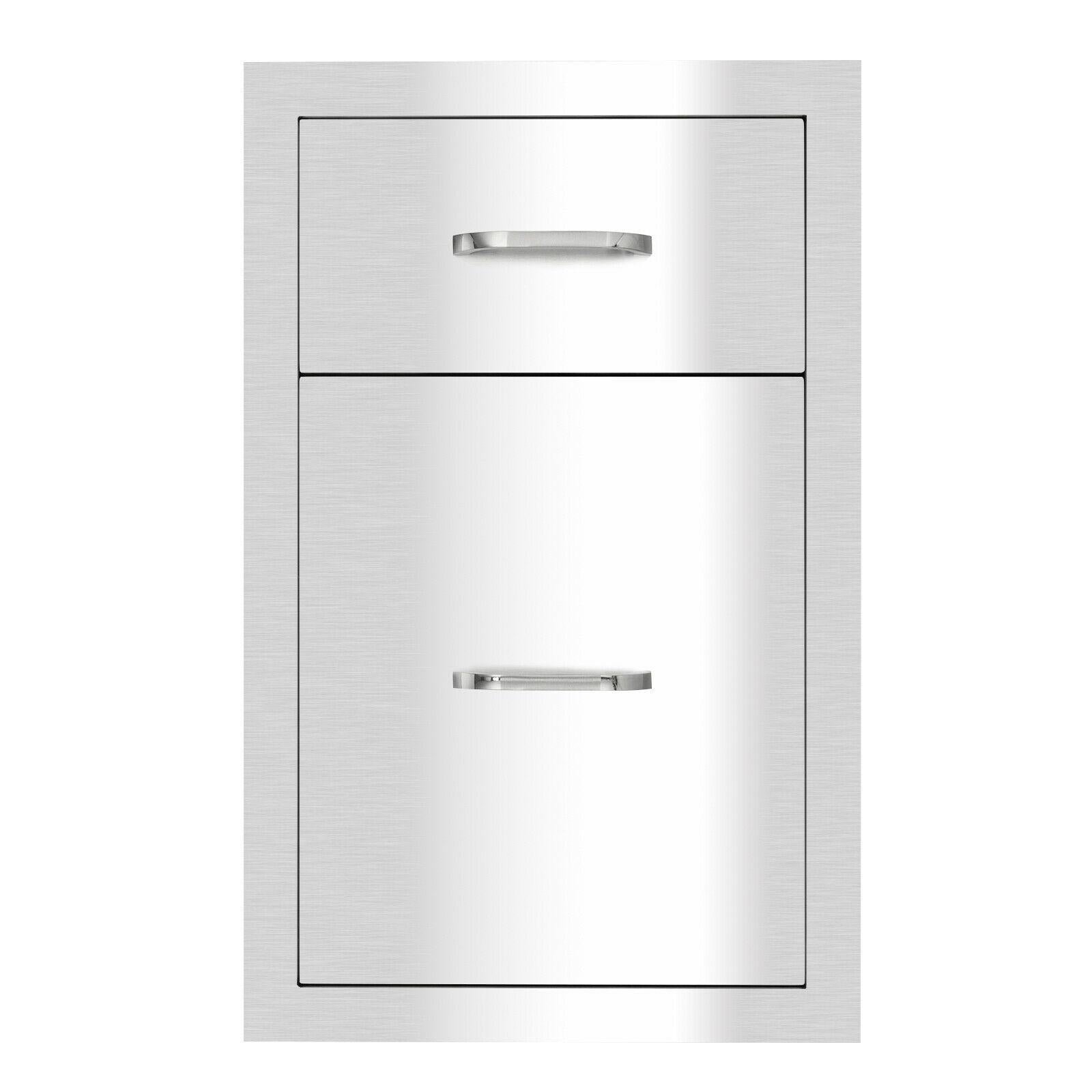 Steel BBQ Double Door Drawer Access Outdoor Kitchen 20x13x20" US
