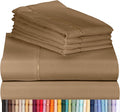 LuxClub Twin XL Sheets Set - Soft Twin Bed Sheets for Boys and Girls, 4 PC Deep Pockets 18" Eco Friendly Wrinkle Free Kids Fitted Sheets Machine Washable Hotel Bedding Silky Soft - Dark Khaki Twin XL