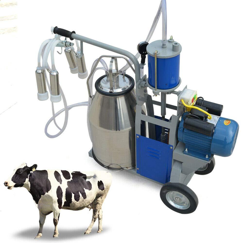 TBVECHI MilMachine, 25L Electric MilMachine Piston Vacuum Pump MilPump with Bucket,  Steel Cow MilMachine MilEquipment Milker Machine
