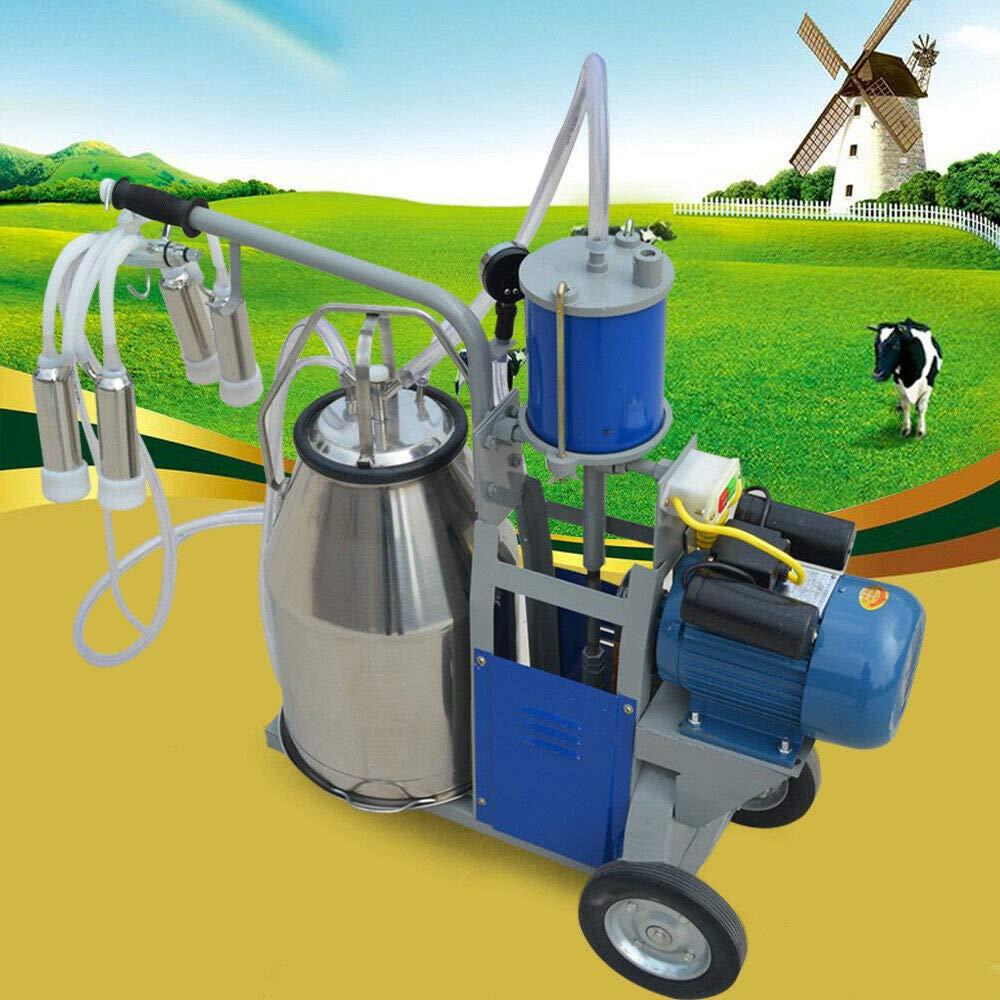 TFCFL Electric MilMachine, 25L 1440 RPM MilMachine Piston Vacuum Pump MilPump,MilEquipment with  Steel Bucket Single Cow MilMachine (Style1)