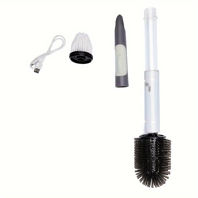 1 Set, Electric Spin Scrubber With 2/5/6 Replaceable Brush Head, Power Cordless Bathroom Scrubber With Adjustable Long Handle, Rechargeable Shower Scrubber, Multifunctional Scrubber For Bathroom, Kitchen, Bathtub, Tile, Shower, Car, Cleaning Supplies