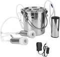 Portable Electric MilMachine 5L Goat Milker Machine Sheep Milker for Sheep/Goat/Cow with Vacuum-Pulse Pump  Steel Easy to Clean(Cow)