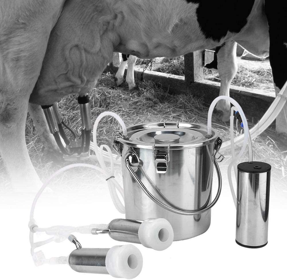 Electric MilMachine Kit,5L Portable  Steel Household High Configuration Double Head Electric MilMachine with Vacuum-Pulse Pump for Sheep Goat Cow(cow)