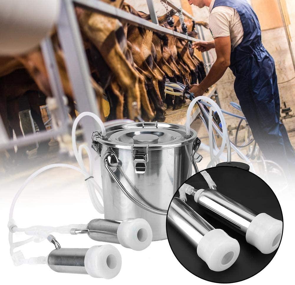 Electric MilMachine Kit,5L Portable  Steel Household High Configuration Double Head Electric MilMachine with Vacuum-Pulse Pump for Sheep Goat Cow(cow)