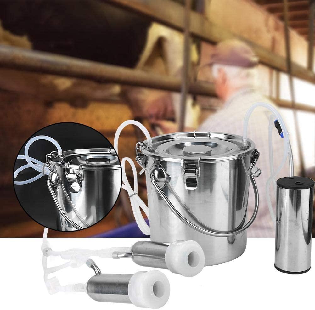 Electric MilMachine Kit,5L Portable  Steel Household High Configuration Double Head Electric MilMachine with Vacuum-Pulse Pump for Sheep Goat Cow(cow)