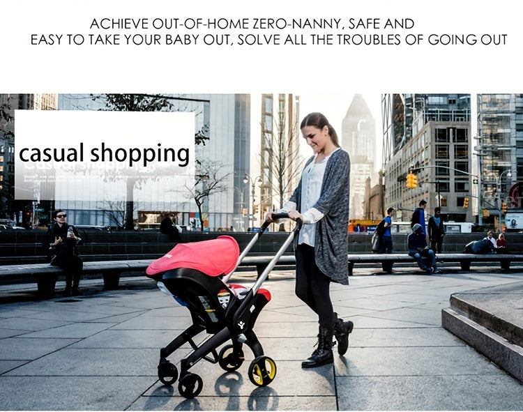 Effortless Baby Strolling, 4-in-1 Foldable Stroller For Use In Shopping Malls, Supermarkets, And Outdoors,  Thanksgiving, Christmas, Year Gift