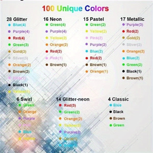 8/24/36/48/60/100pcsGelmushta Gel Pens Unique Colors (No Duplicates) Set For Adult Coloring Books Drawing With Case