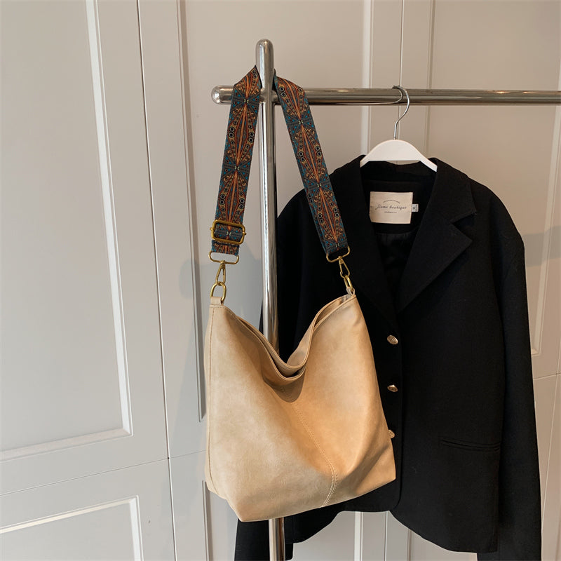 Geometric Strap Hobo Bag, LarCapacity Crossbody Bag, Women's Retro Style Shoulder Bag