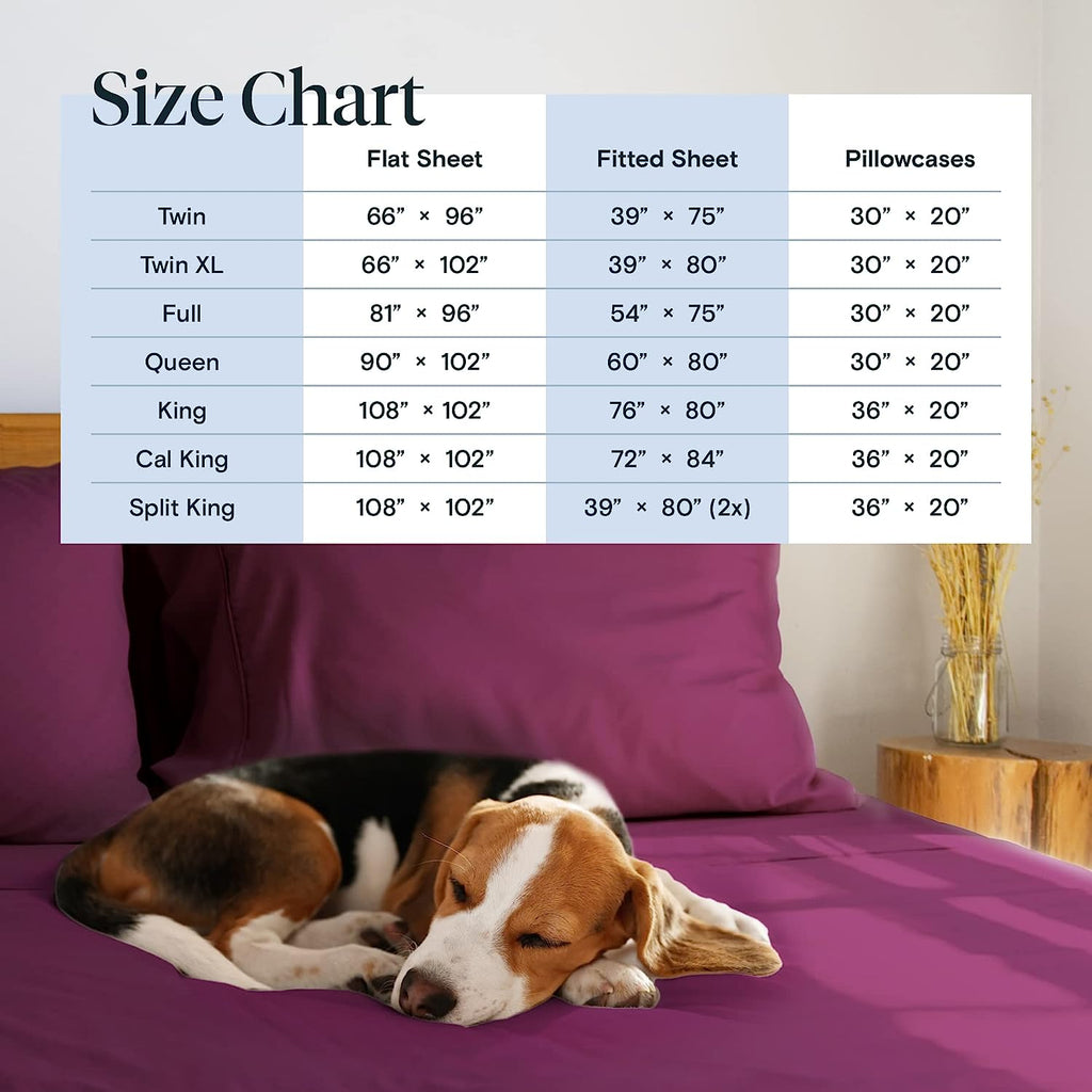 LuxClub 7 PC Split King Sheet Set Bamboo Sheets Deep Pockets 18" Eco Friendly Wrinkle Free Cooling Sheets Machine Washable Hotel Bedding Silky Soft - Eggplant Split King