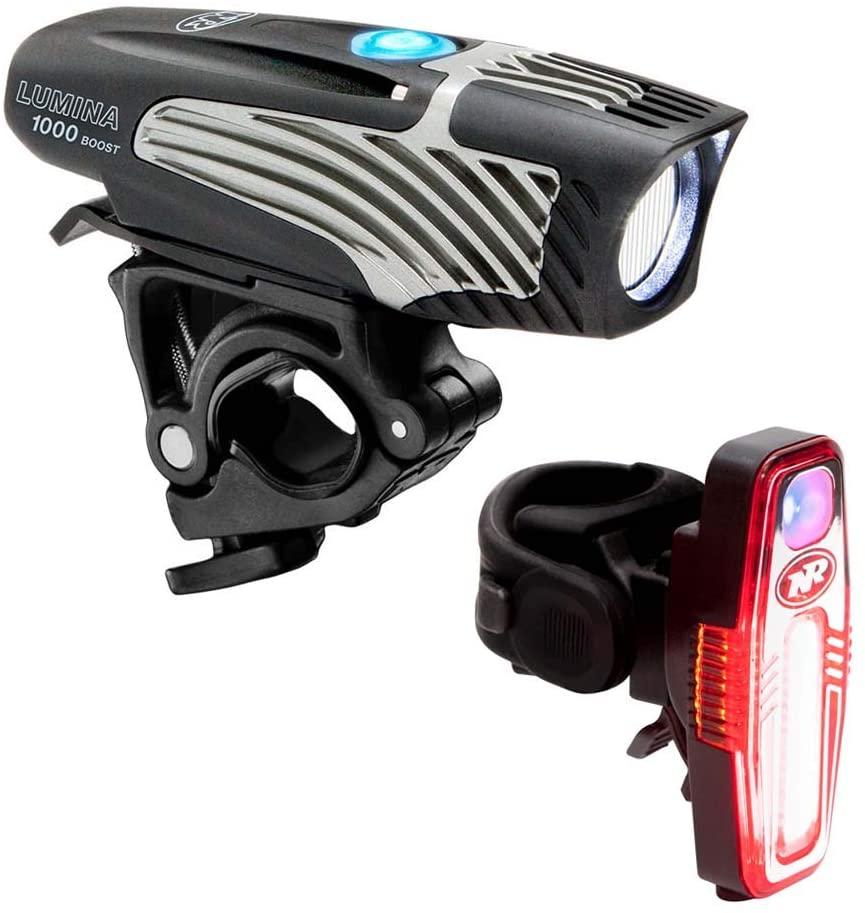 NiteRider Lumina 1000 Boost Front Bike Light Sabre 110 Rear Bike Light Combo Pack- LED USB Rechargeable Bicycle Headlight Water Resistant Mountain Road City Commuting Cycling Safety