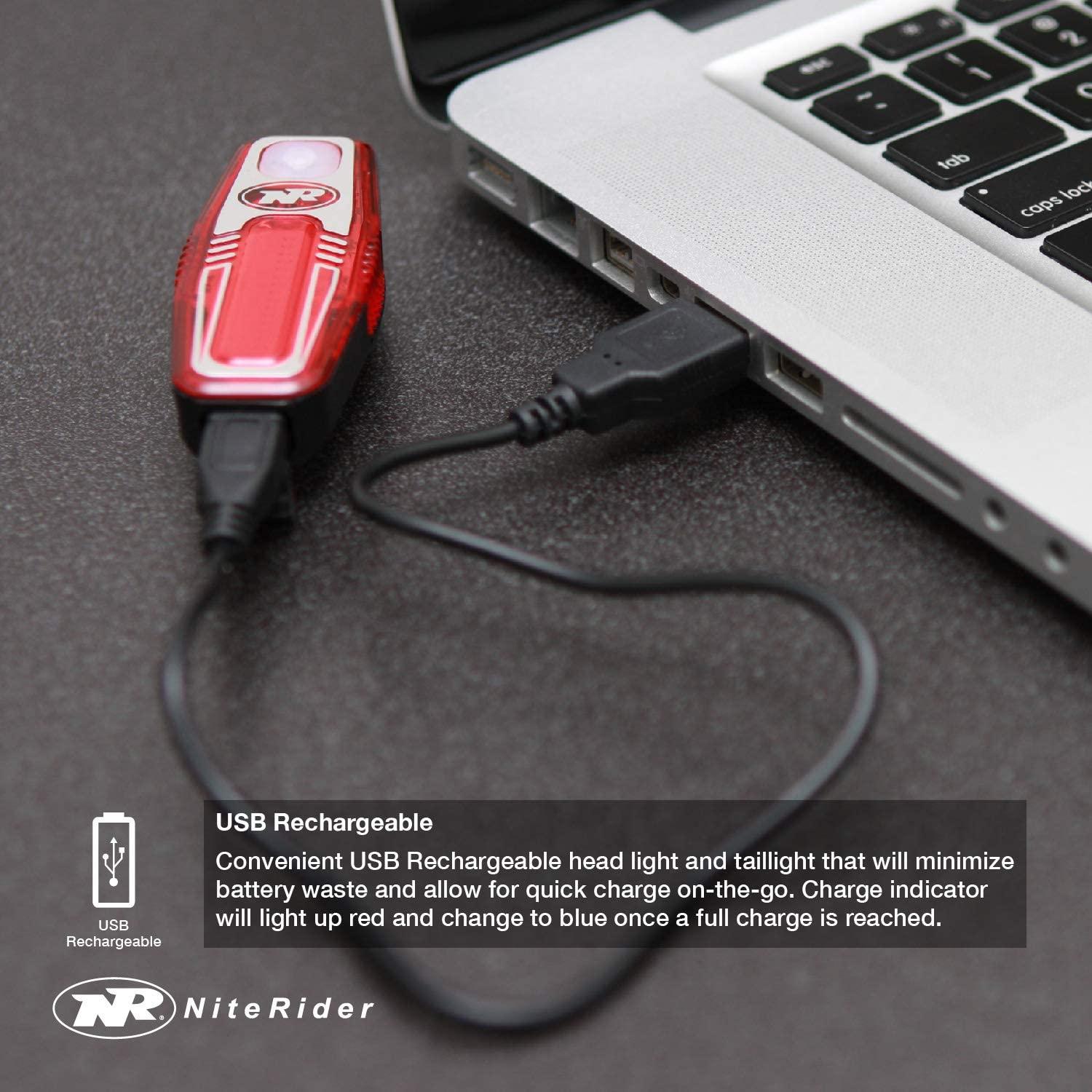 NiteRider Lumina Micro 900 Front Bike Light Sabre 110 Rear Bike Light Combo Pack- USB Rechargeable Bicycle Headlight LED Front Light Water Resistant Mountain Road City Commuting Cycling Safety Flash