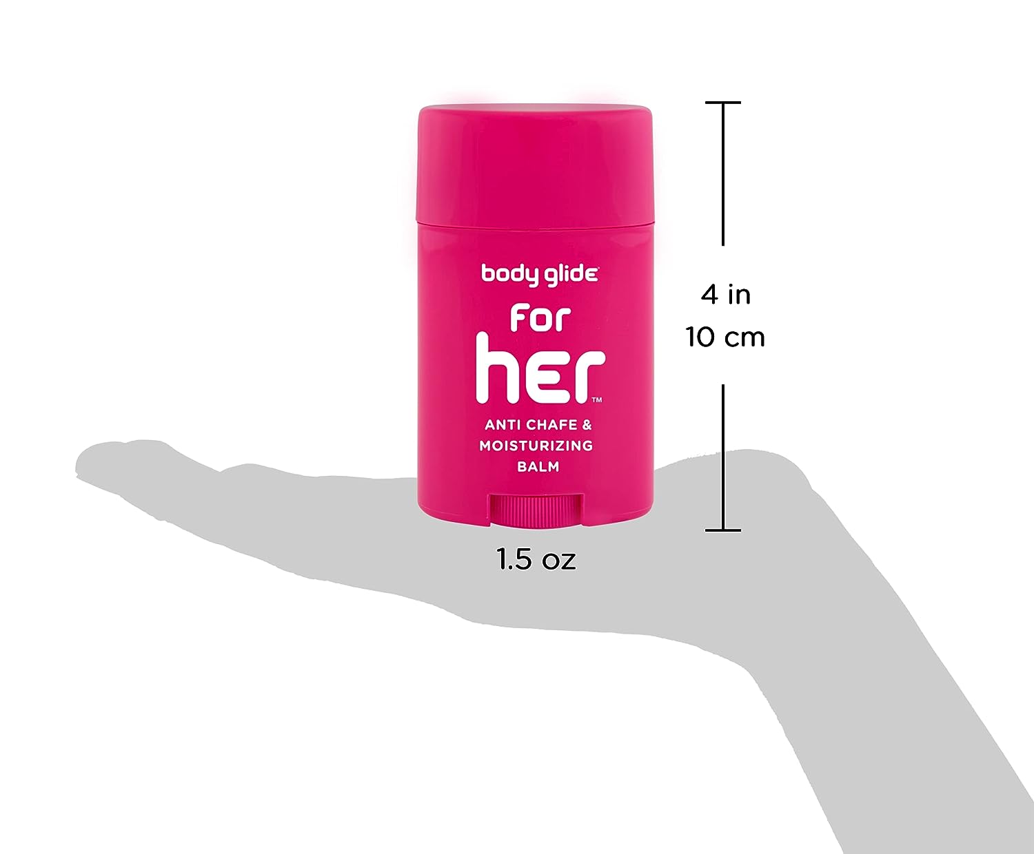 Body Glide For Her Anti Chafe Balm: anti chafing stick with added emollients. Prevent rubbing leading to chafing, raw skin, and irritation. Use for arm, bra, butt, groin, &amp; thigh chafing: 1.5oz-2pk