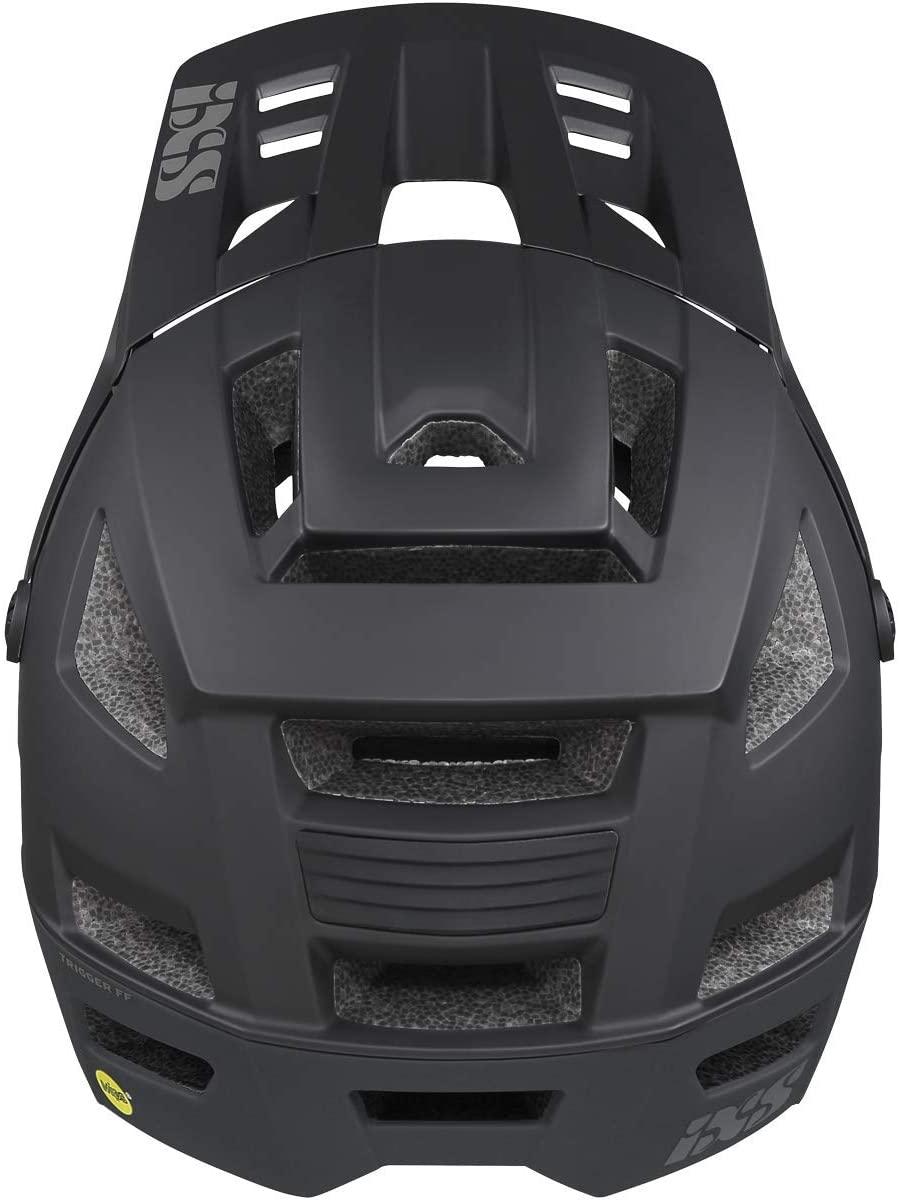 IXS Trigger FF MIPS Black Helmet (Small: 54-58cm), MIPS Brain Protection System, 360° Inmould Shell, Adjustable Straps, Magnetic Closure, Goggle Compatible Visor, ASTM for DH on Frontal Impact