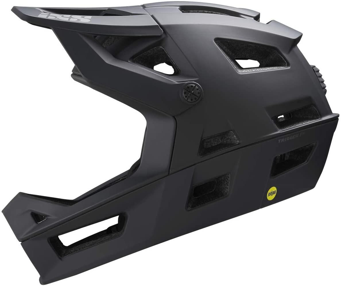 IXS Trigger FF MIPS Black Helmet (Small: 54-58cm), MIPS Brain Protection System, 360° Inmould Shell, Adjustable Straps, Magnetic Closure, Goggle Compatible Visor, ASTM for DH on Frontal Impact